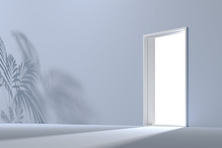 5d rendered background with arch and doorの写真素材