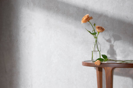 comfortable home with flowersの写真素材