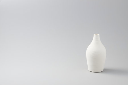 Matte White Vase for Home Plenarier on White Backgroundの写真素材
