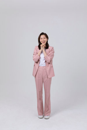 business concept korean young woman, pleasedの写真素材