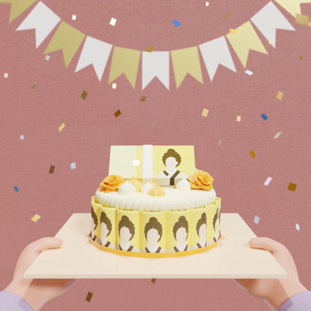 3d rendered cake for parents