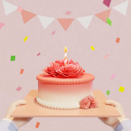 3d rendered cake for teacher day