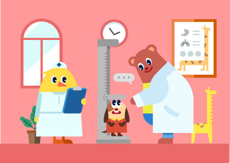 animal characters for children medical examinationのイラスト素材