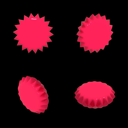 fancy trendy 3d deco geometric object isolated in black background