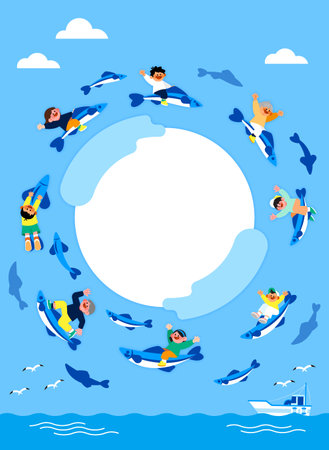 Korean Asian people enjoying anchovy local festivalのイラスト素材