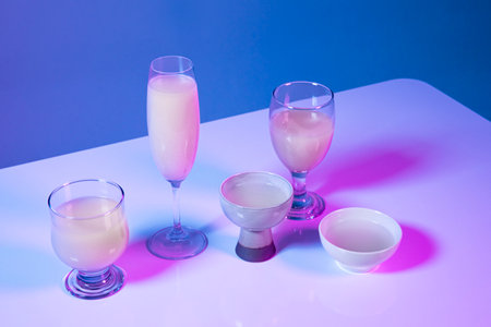 Korean Asian traditional infused liquor, wine, alcoholの写真素材