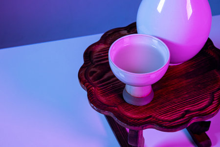 Korean Asian traditional infused liquor, wine, alcoholの写真素材