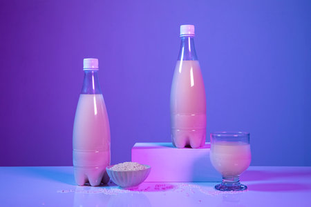 Korean Asian traditional infused liquor, wine, alcoholの写真素材