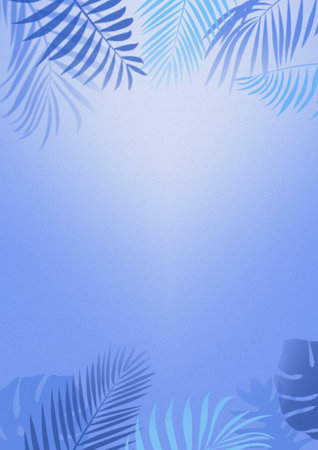 Vintage summer background illustration palm leaves.の写真素材