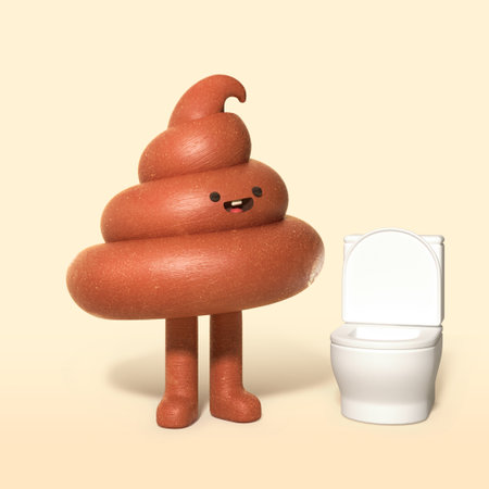 early childhood education 3d character, potty trainingの写真素材