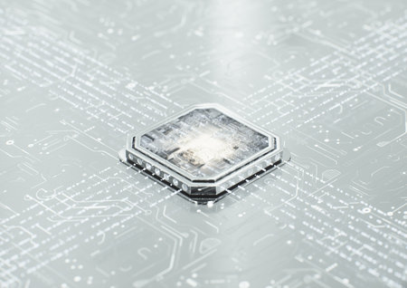 3d graphic rendered AI artificial intelligence chip, serverの写真素材