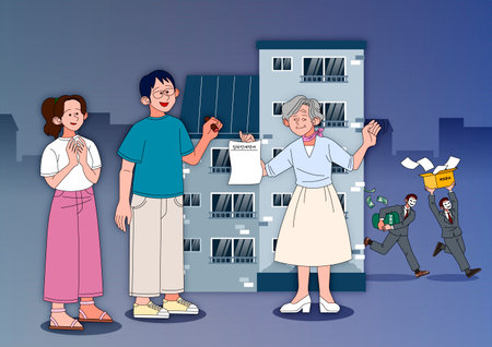 rental scamp concept illustration, housing fraudの写真素材