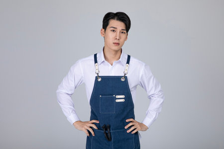 millennials and gen z, struggling korean asian young manの写真素材