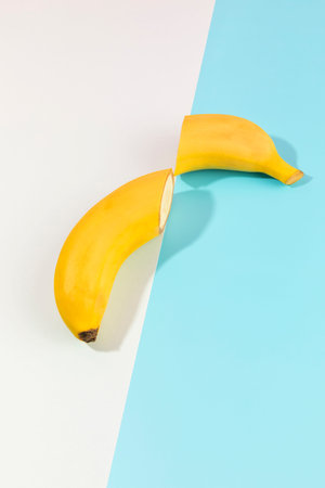 fruit still life photo, a sliced bananaの写真素材
