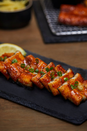 korean traditional food, grilled eelの写真素材