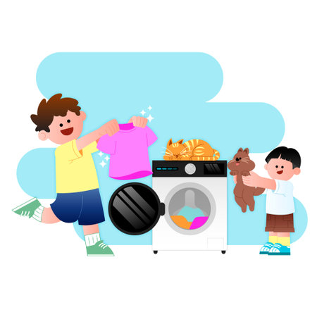 home appliances, cleaning pet hair from clothesのイラスト素材