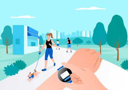 device-dependency, remote control at parkのイラスト素材