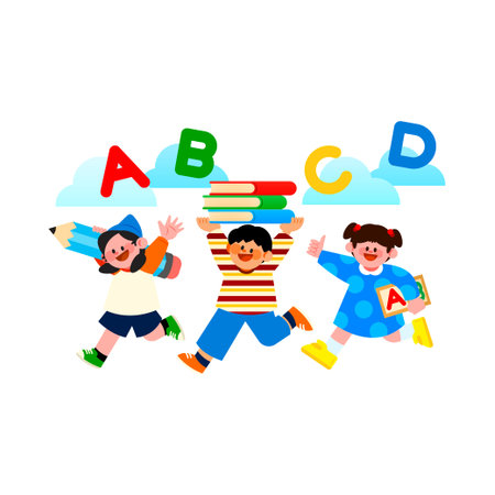 education for children, English course vectorのイラスト素材