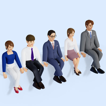 cooperative business 3D charactersの写真素材