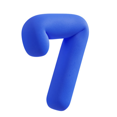 fluffy 3D numeric graphic typography - 7の写真素材