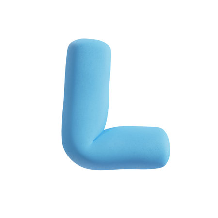 3D alphabet with fluffy cushioned design - Lの写真素材