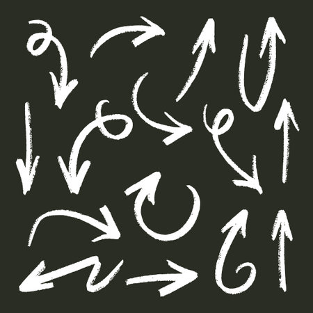 vector illustration of drawing arrows and symbolsのイラスト素材