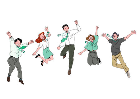 3D business concept character, young professionals with their employee bades onのイラスト素材