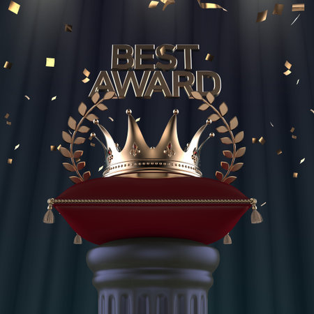 3D graphic concept of award, crownの写真素材