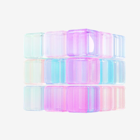 transparent crystal rubik's cube 3d object graphicの写真素材