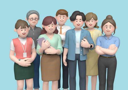 business character standing in confident pose 3d graphicの写真素材