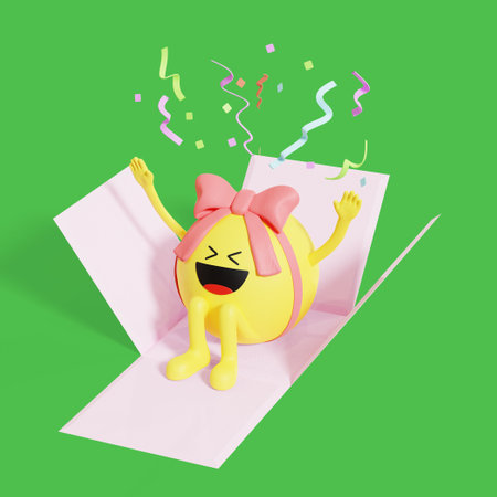 character open gift box and delights 3d graphicの写真素材