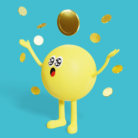 character giving point 3d graphicの写真素材