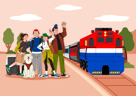 Anniversary_RailDay vector illustration imageのイラスト素材