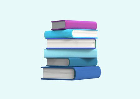 Books_Stacked Books 3D Graphics Object Imageの写真素材