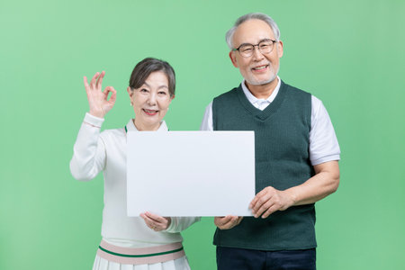 A senior wear a golf suitの写真素材