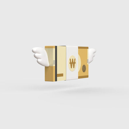 Winged banknote 3d object