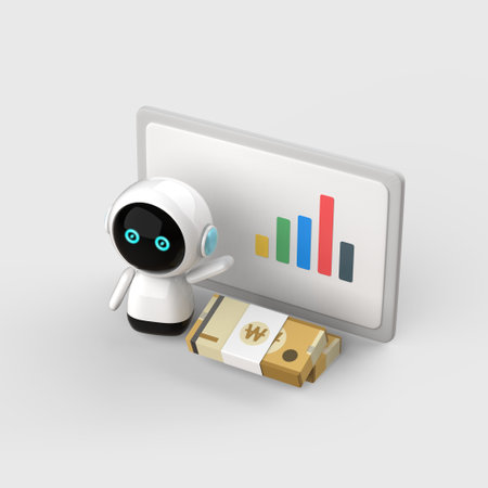 AI investment graph and banknote 3d objectの写真素材