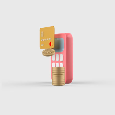 Calculator and credit card 3d objectの写真素材