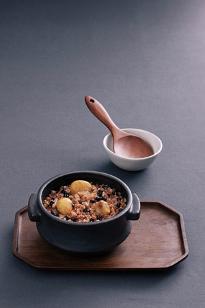 The dried vegetables are put on a plate on a wooden tray