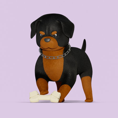 Rottweiler Played as Snackの写真素材