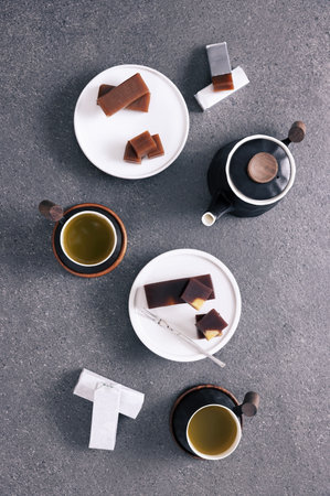 Traditional tea and chestnut bread chestnut yam Yanggang dessertの写真素材