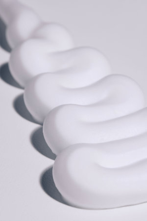 Close up of the white shaving foam