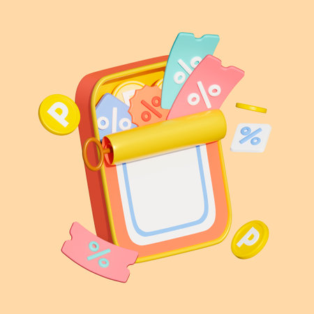 Discount coupons and points that pop out when open the canの写真素材