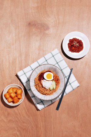 Bibim naengmyeon that's cool in summerの写真素材