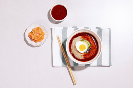 Bibim naengmyeon that's cool in summerの写真素材