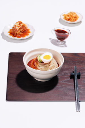 Bibim naengmyeon that's cool in summerの写真素材