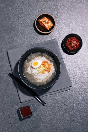 Cold naengmyeon in summerの写真素材