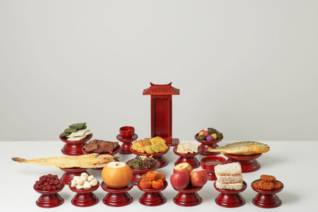 Korean Traditional Chuseok Ritual Table