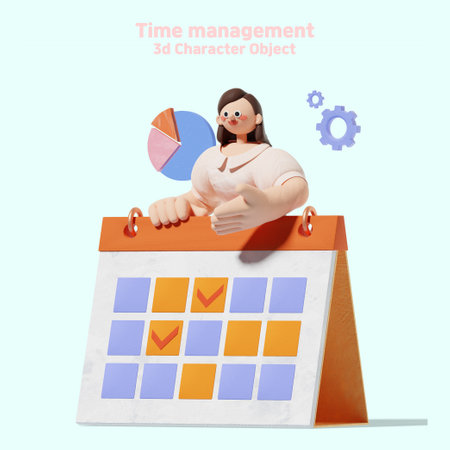 Aspects of the person's character showing the calendarの写真素材