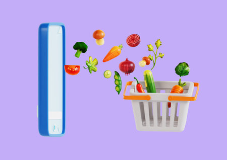 The scene where you put your shopping cart onlineの写真素材